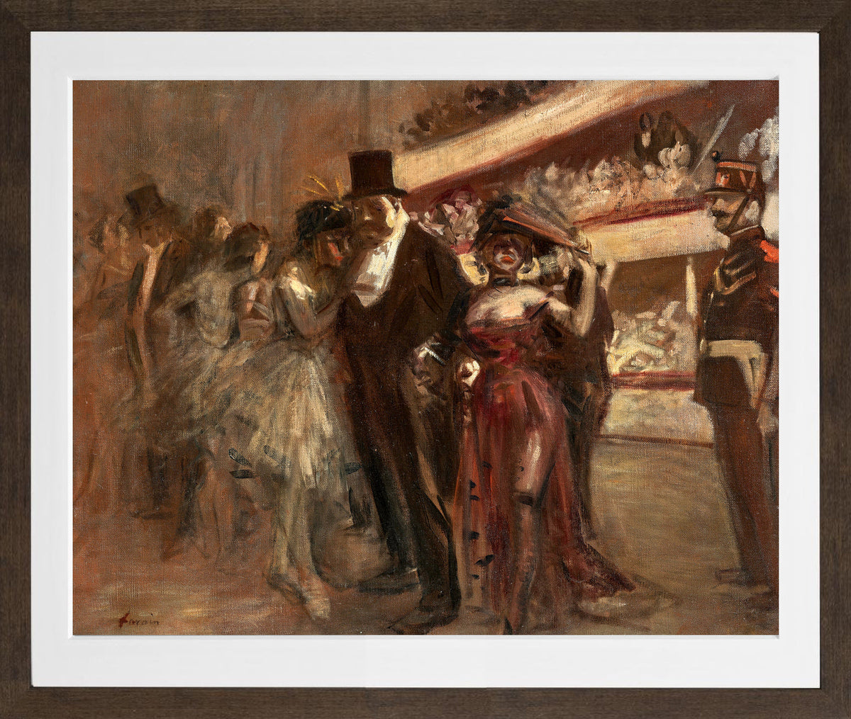 Jean-Louis Forain, La scène d’Opéra (circa 1910) — brown frame