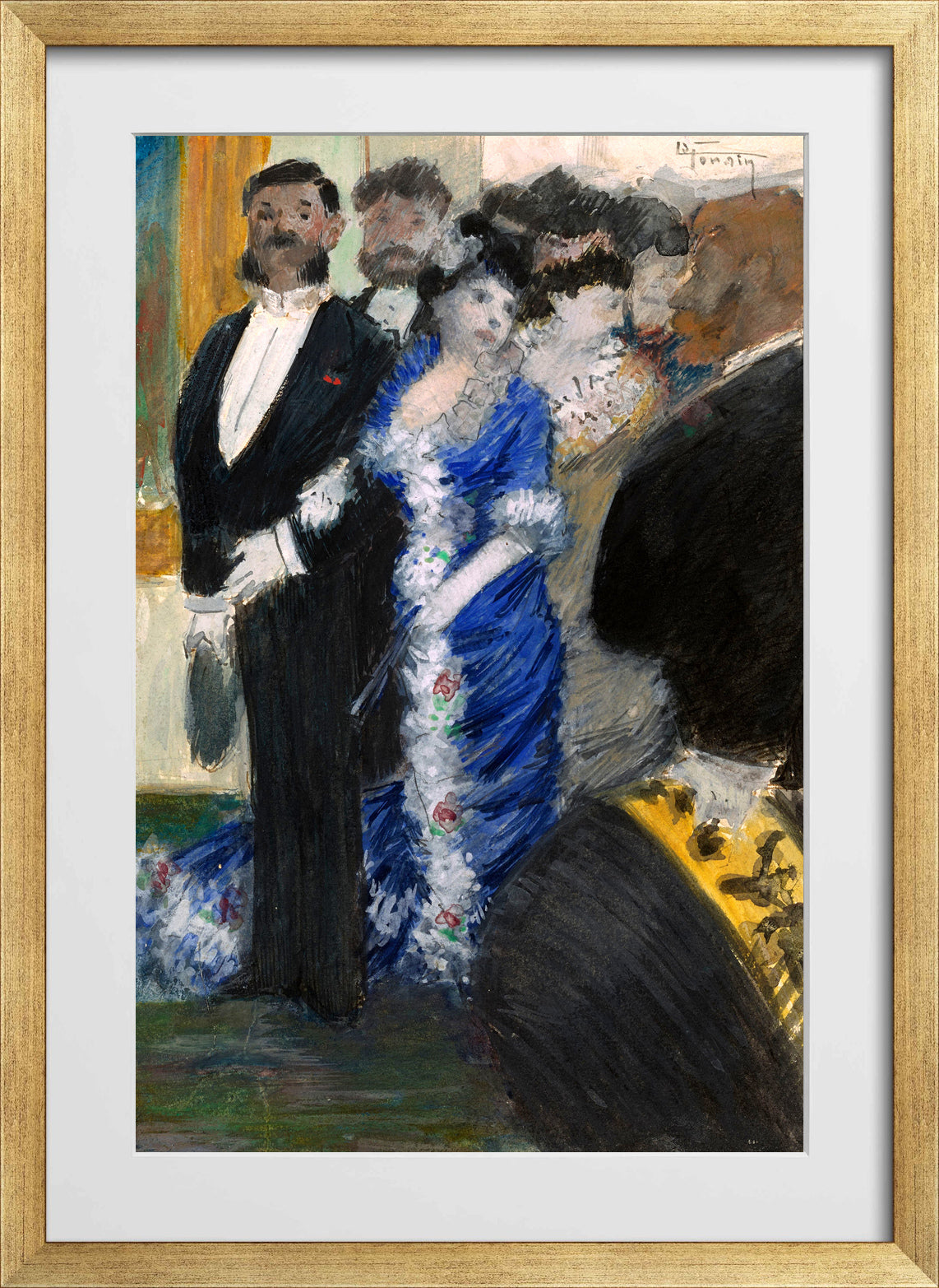 Jean-Louis Forain, La Sortie du Théâtre — gold frame