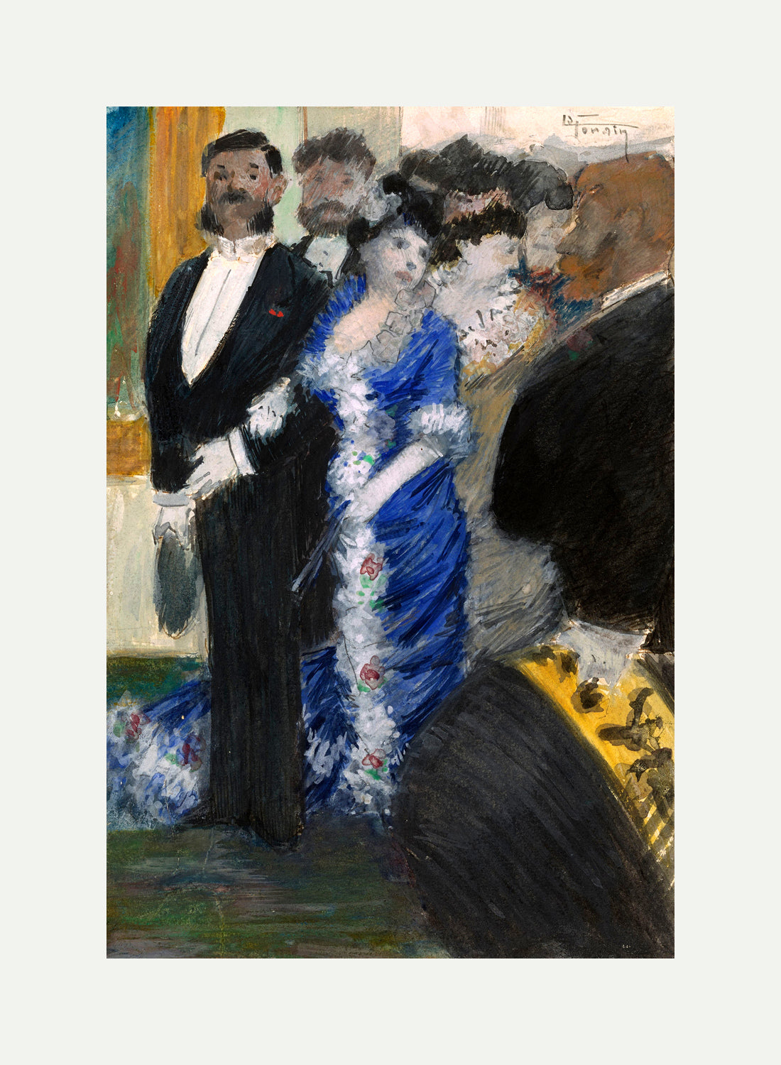 Jean-Louis Forain, La Sortie du Théâtre — rolled canvas