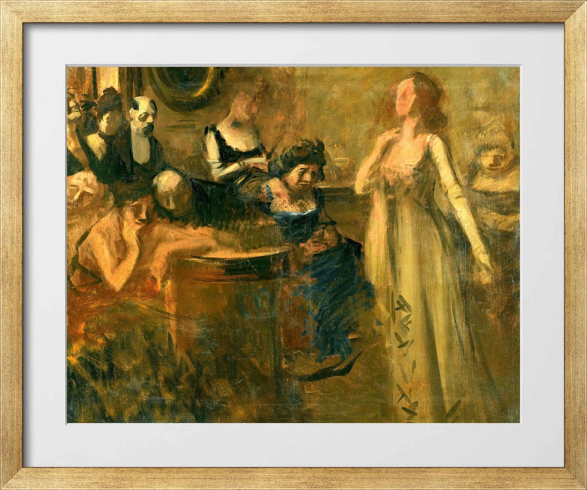 Jean-Louis Forain, Le Récital (circa 1900) — gold frame