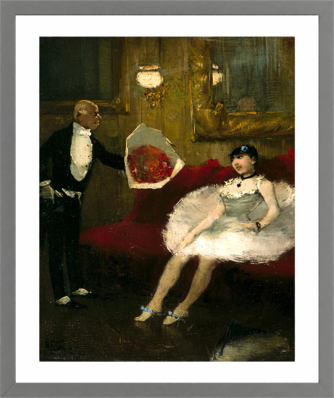 Jean-Louis Forain, The Admirer (1872–1886) — light grey frame