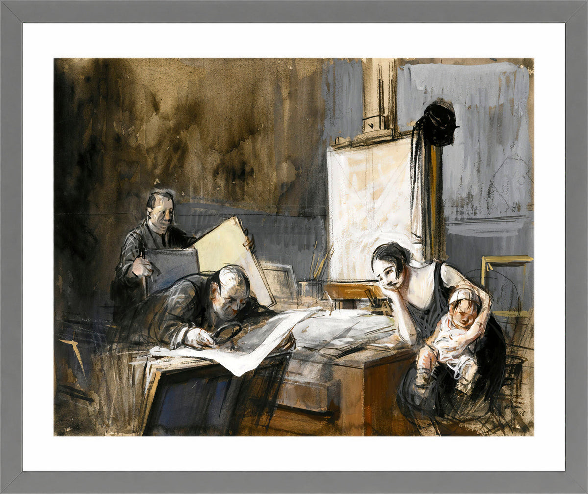 Jean-Louis Forain, The Print Dealer (1926) — light grey frame