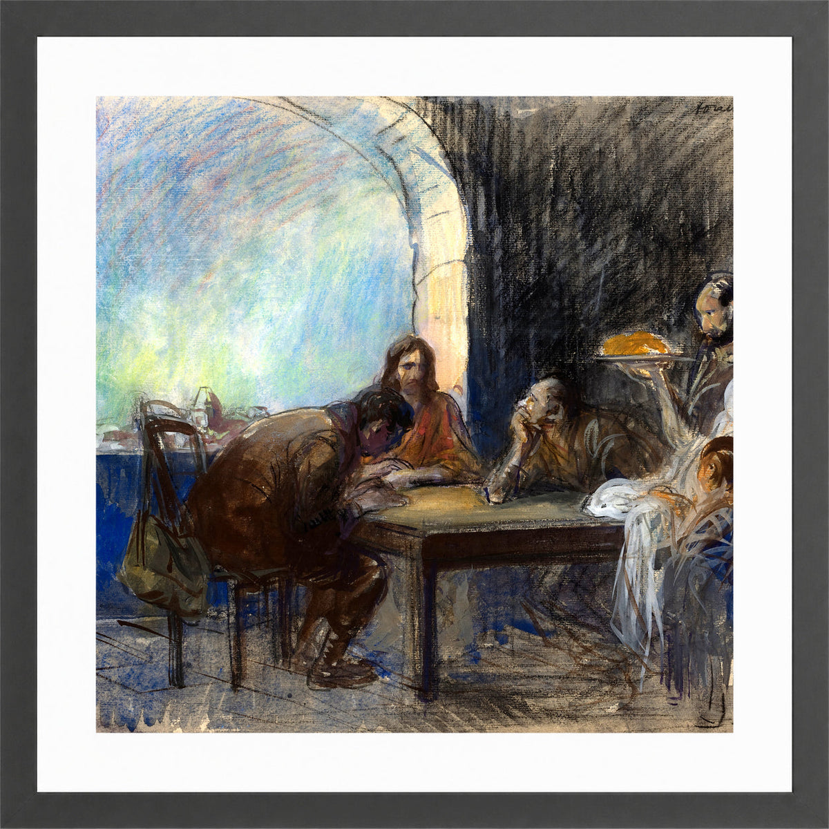 Jean-Louis Forain, The Supper at Emmaus (possibly circa 1912–1913) — dark grey frame