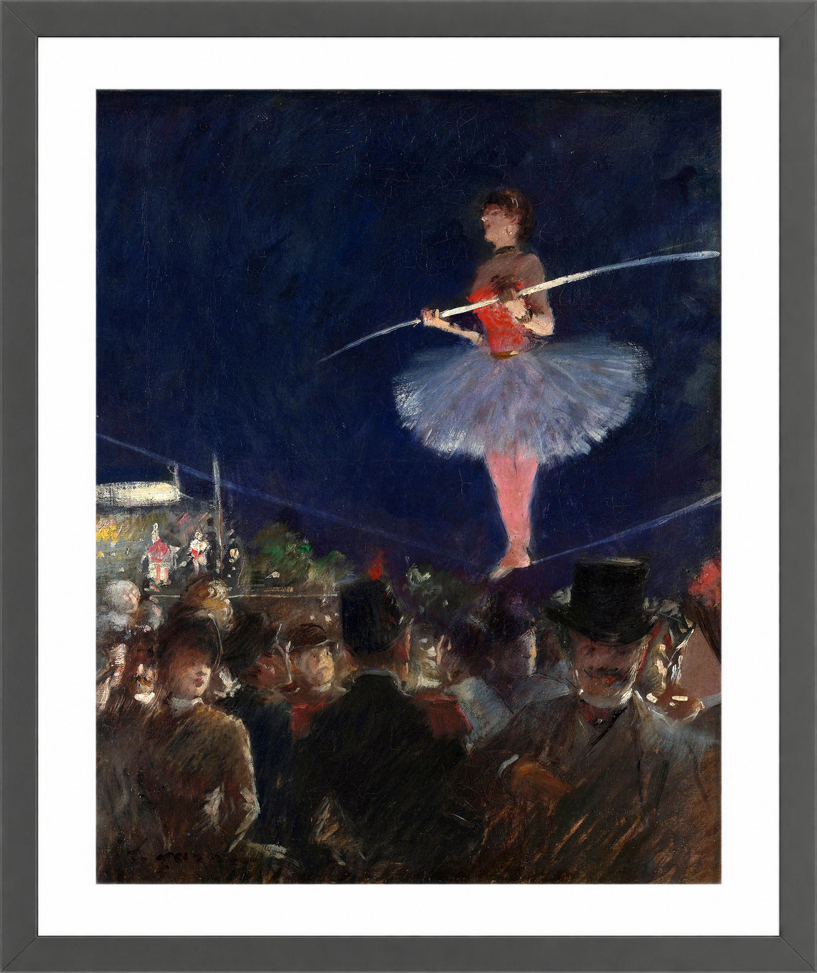 Jean-Louis Forain, Tight-Rope Walker (circa 1880) — dark grey frame