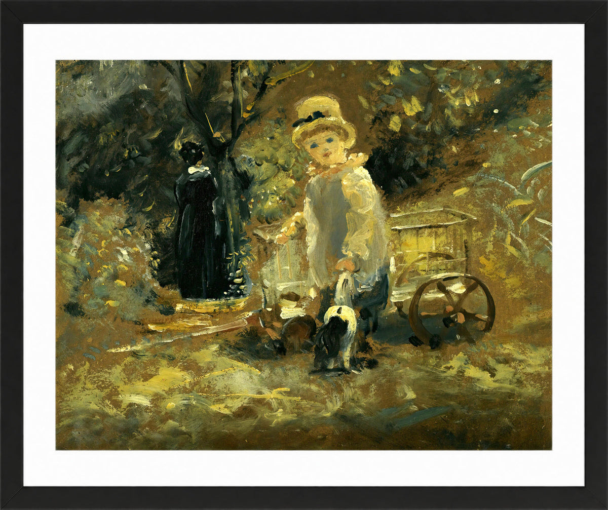 John Constable Print, A Boy With A Toy Cart in a black frame