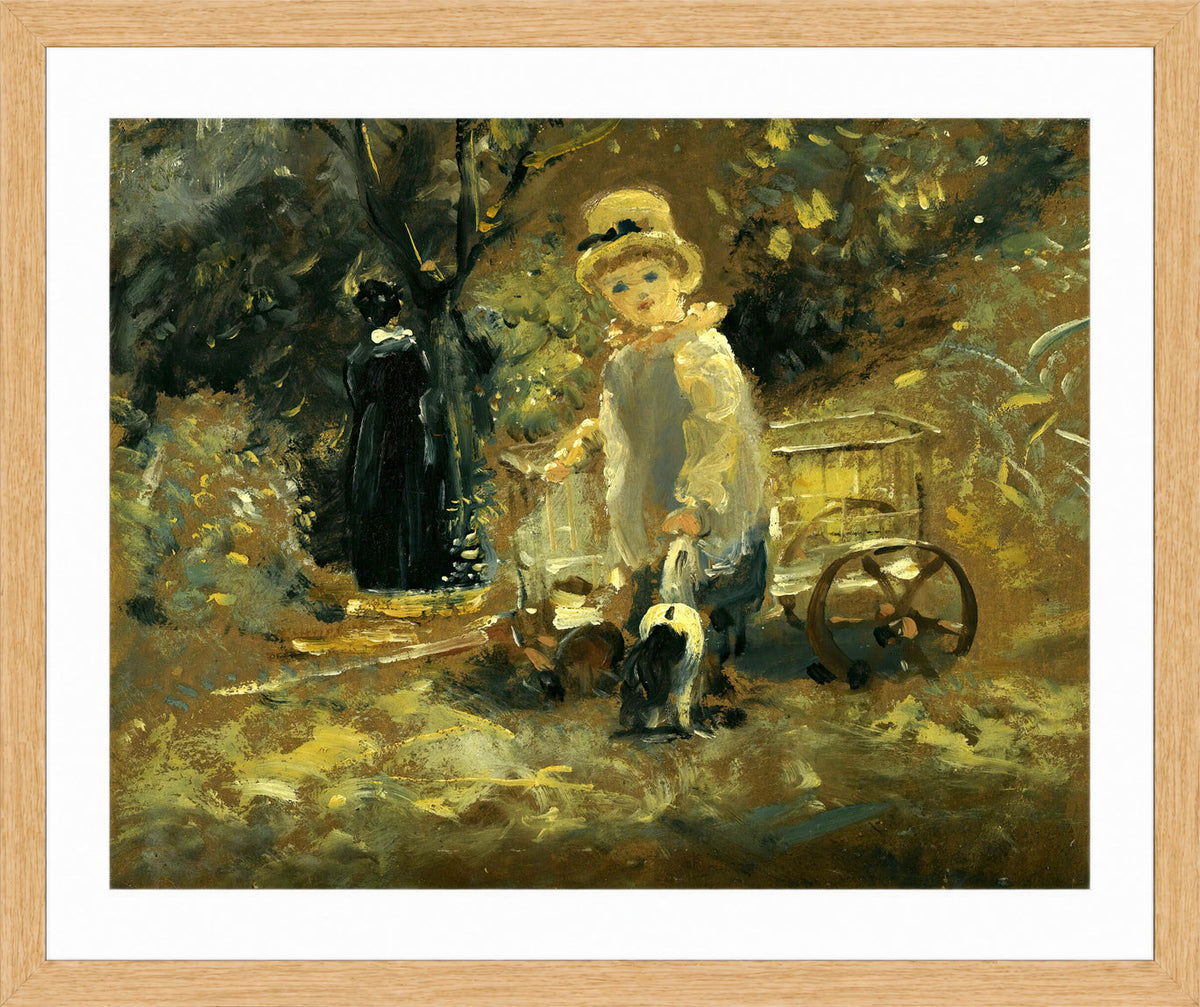 John Constable Print, A Boy With A Toy Cart in an oak frame