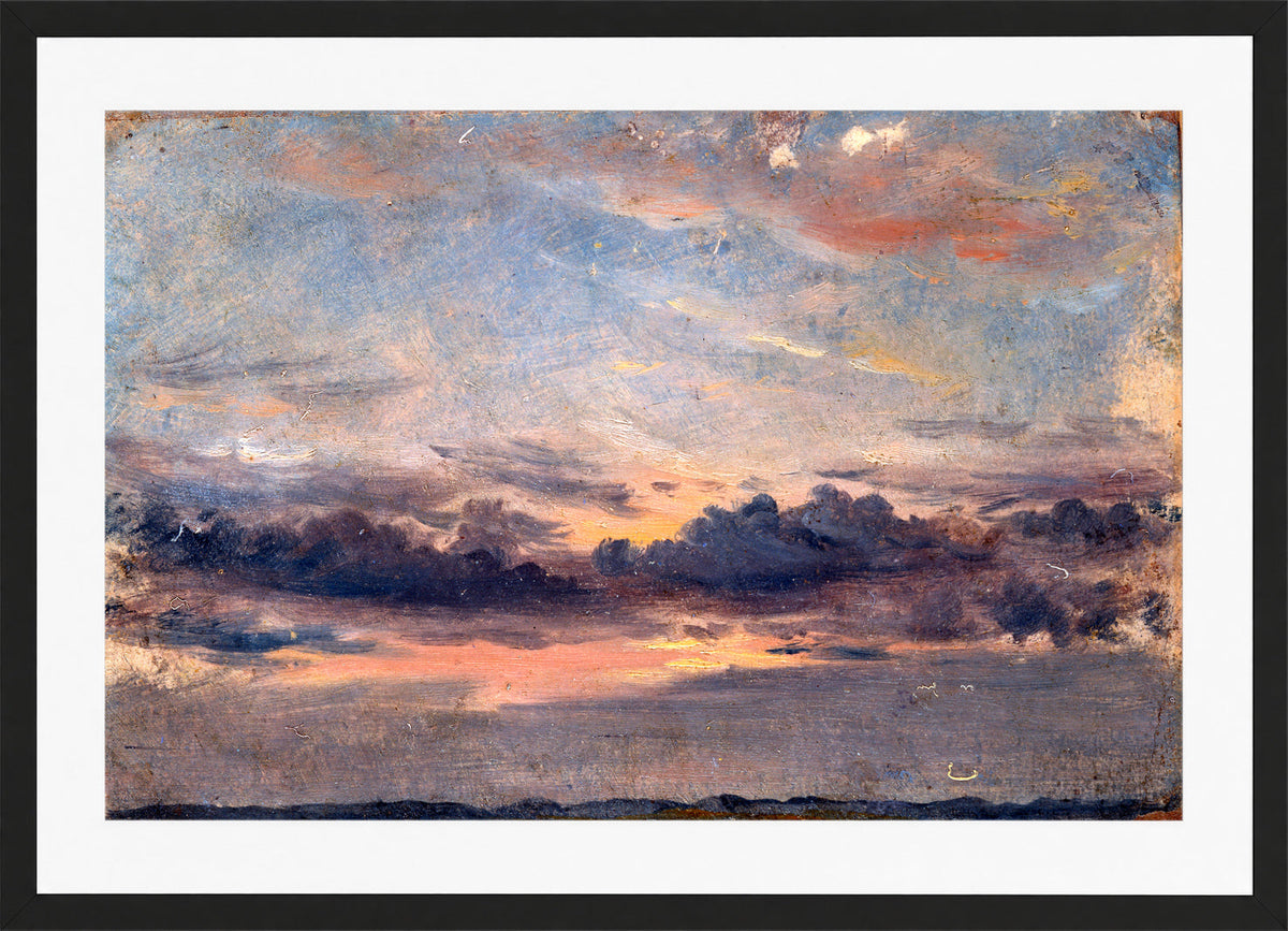 John Constable Print, A Cloud Study, Sunset (ca in a black frame