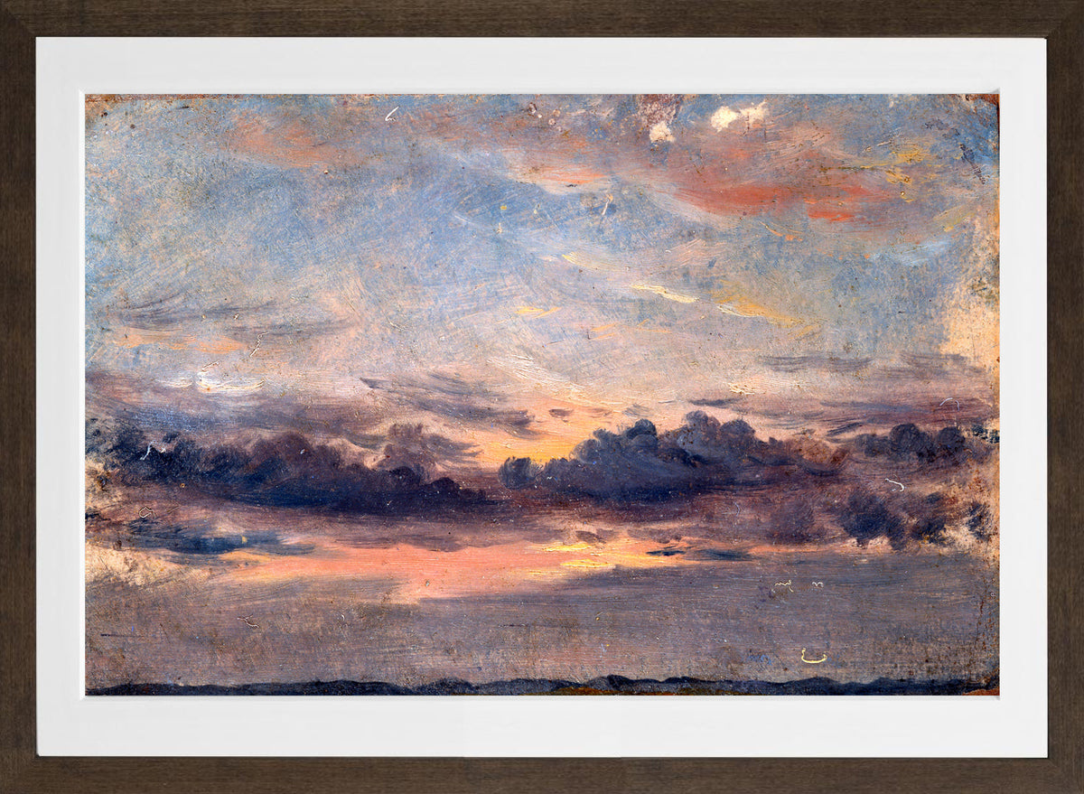 John Constable Print, A Cloud Study, Sunset (ca in a brown frame