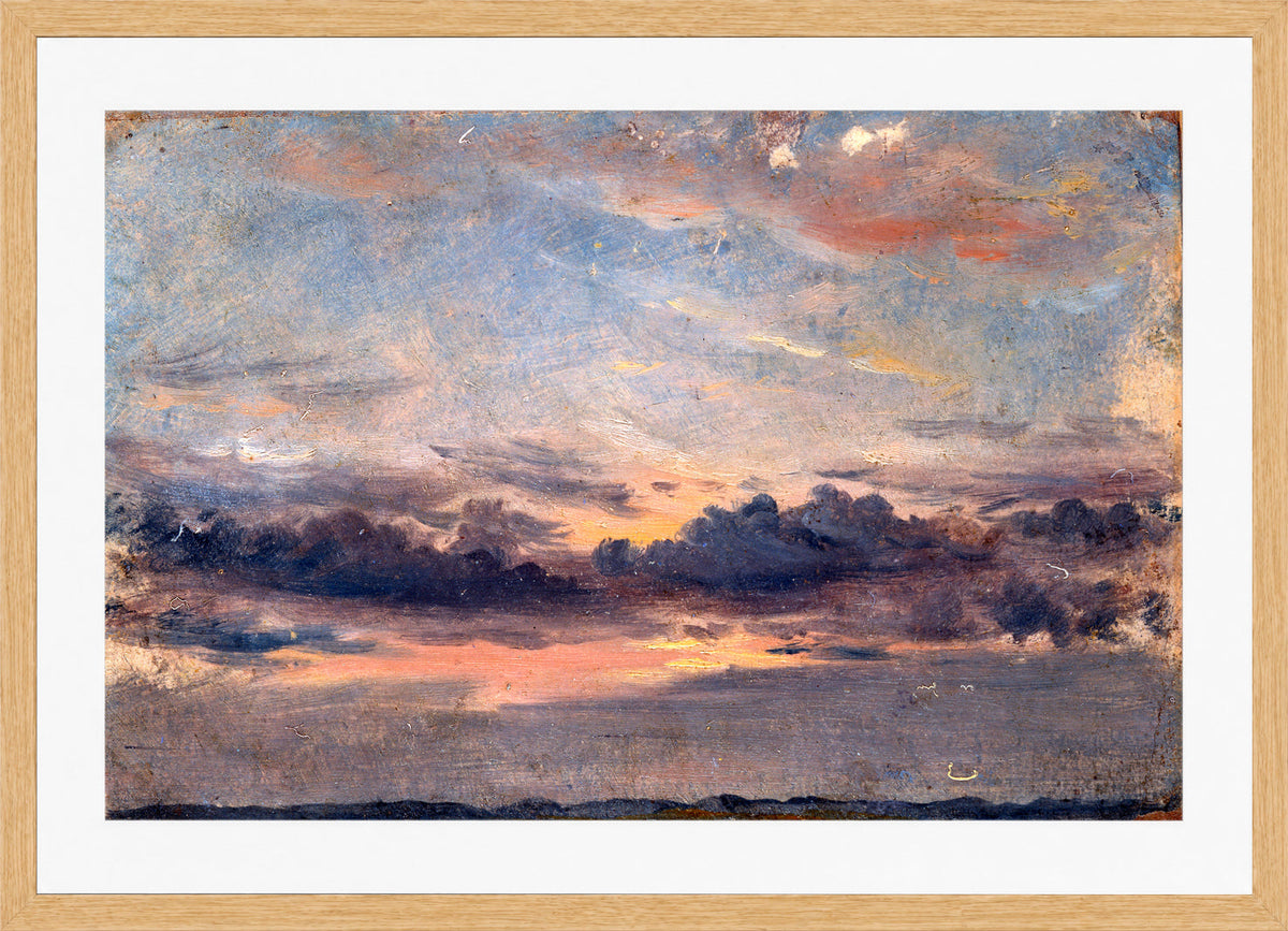 John Constable Print, A Cloud Study, Sunset (ca in an oak frame
