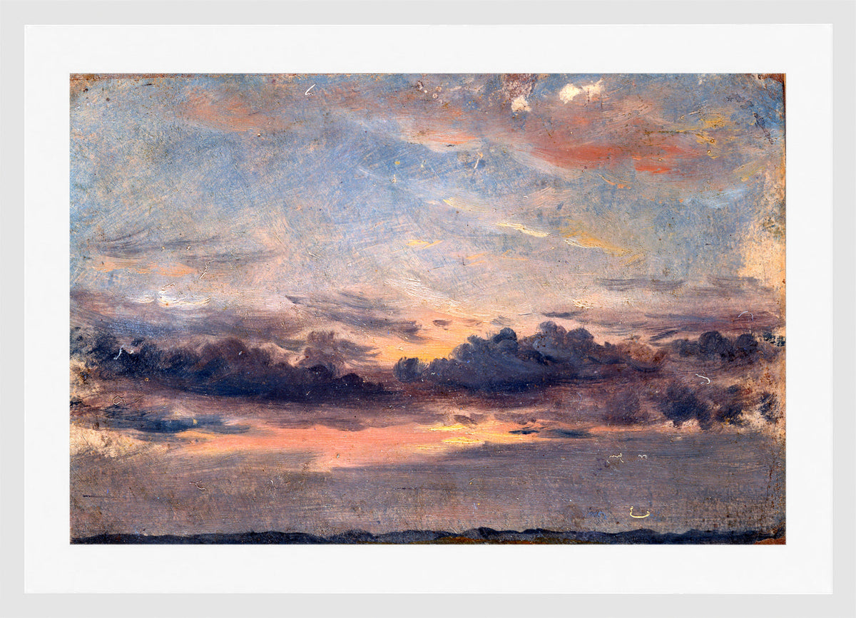 John Constable Print, A Cloud Study, Sunset (ca in a white frame