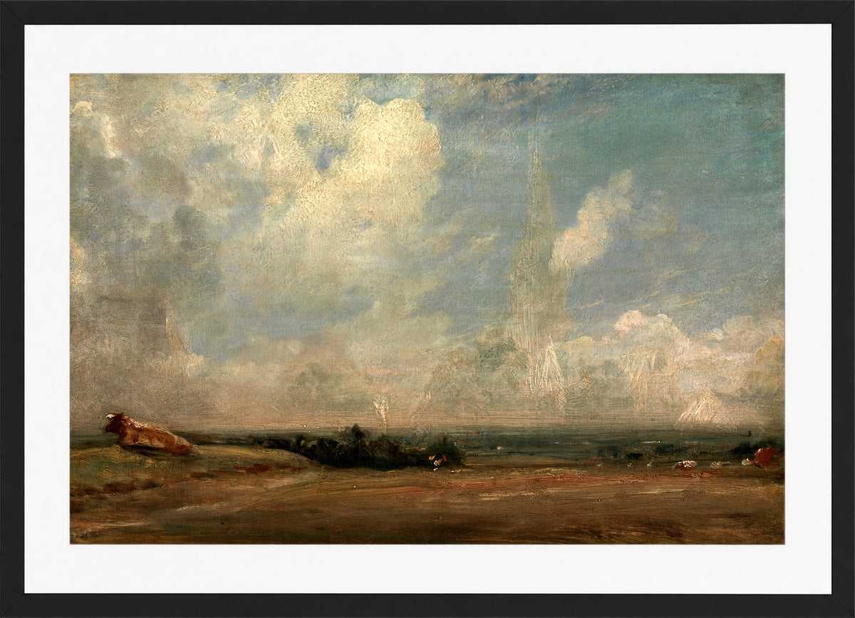 John Constable Print, A View from Hampstead Heath (ca in a black frame