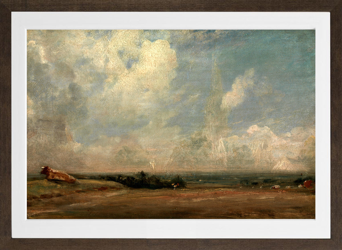John Constable Print, A View from Hampstead Heath (ca in a brown frame