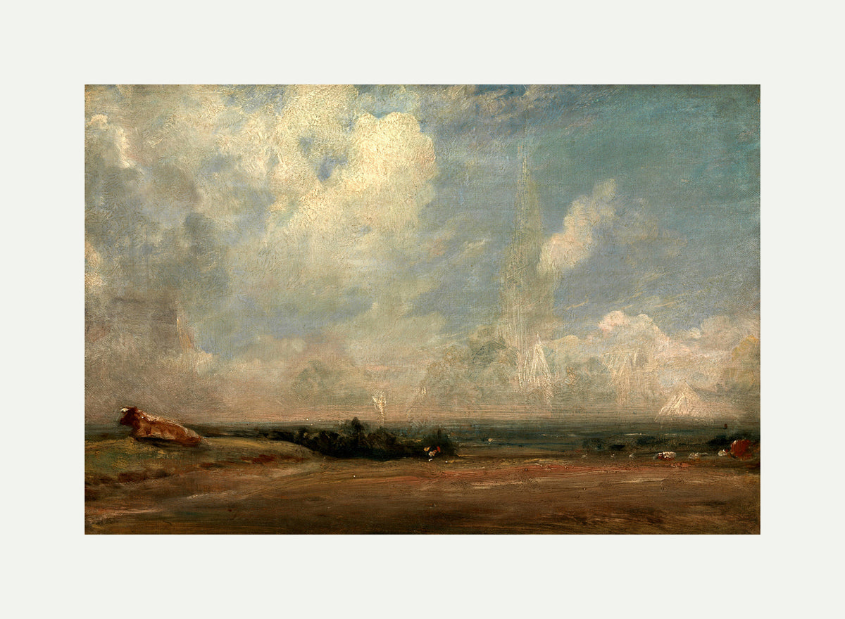 John Constable Print, A View from Hampstead Heath (ca with an off-white border for rolled canvas