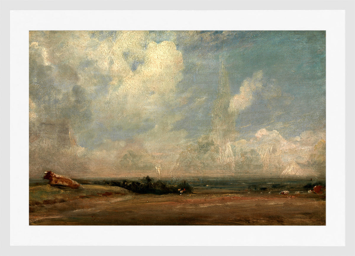 John Constable Print, A View from Hampstead Heath (ca in a white frame