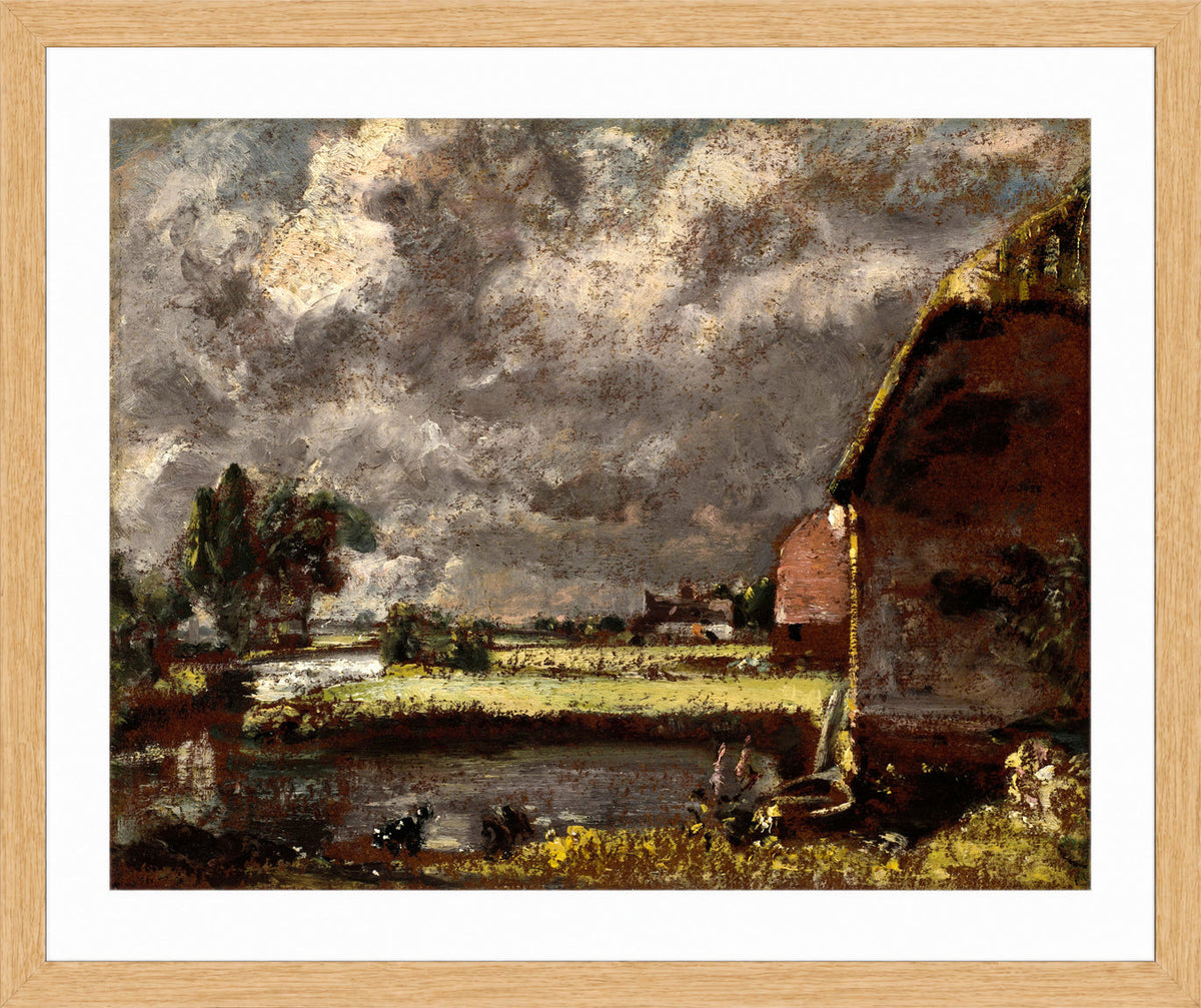John Constable Print, A View on the Banks of the River Stour in an oak frame