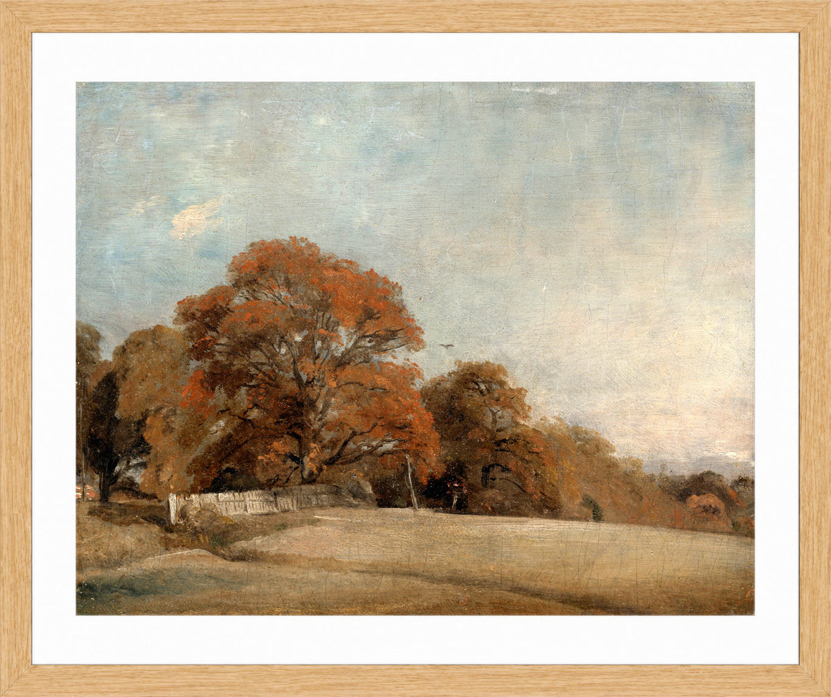 John Constable Print, An Autumnal Landscape at East Bergholt (1805-1808) in an oak frame