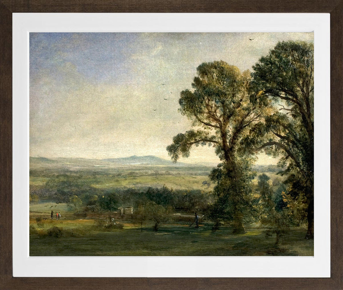 John Constable Print, Bardon Hill, Coleorton Hall (ca in a brown frame