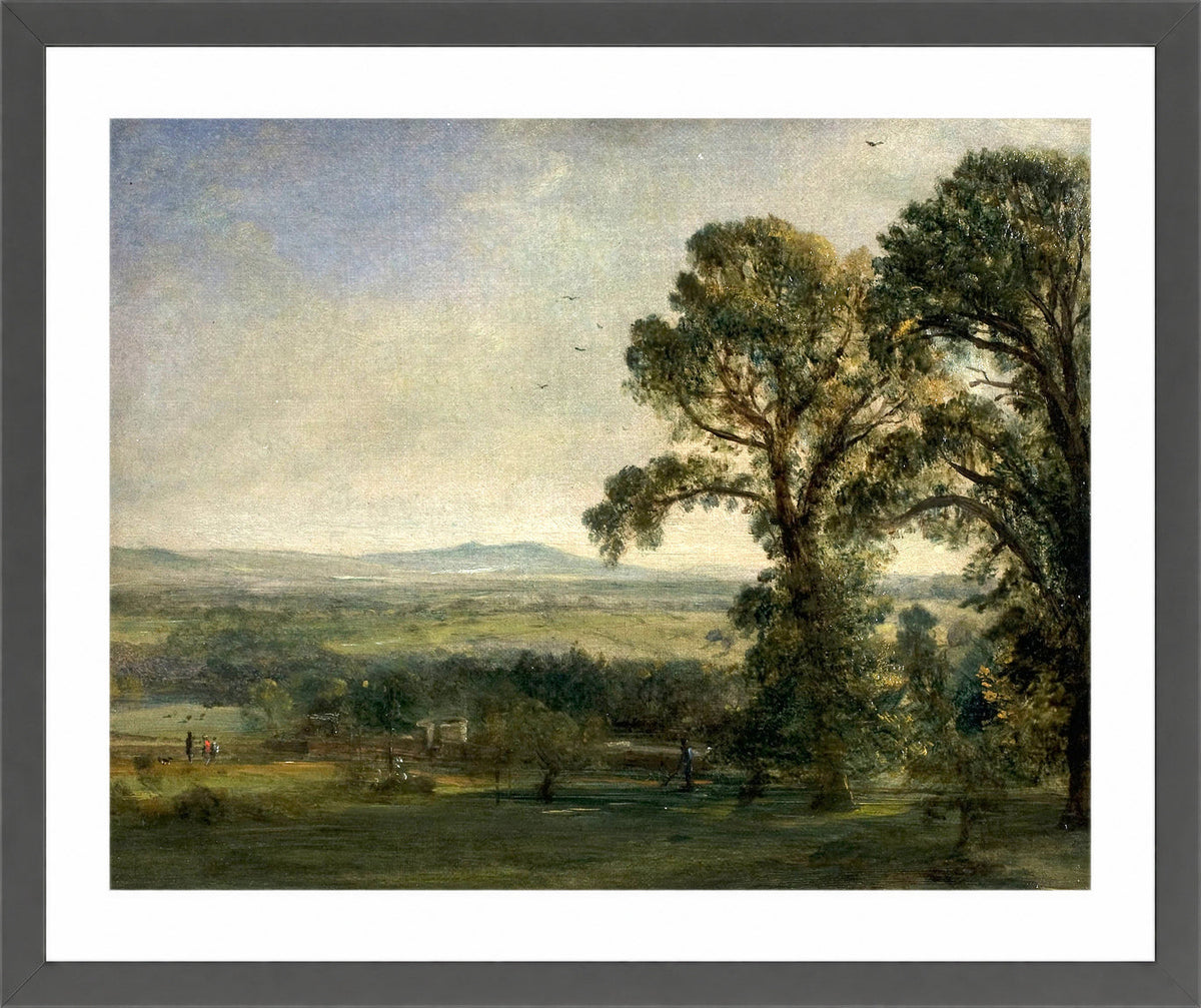 John Constable Print, Bardon Hill, Coleorton Hall (ca in a dark grey frame