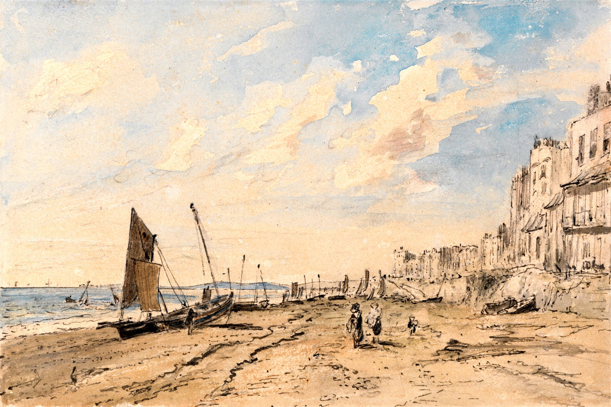John Constable Print, Brighton Beach Looking West as an unframed print