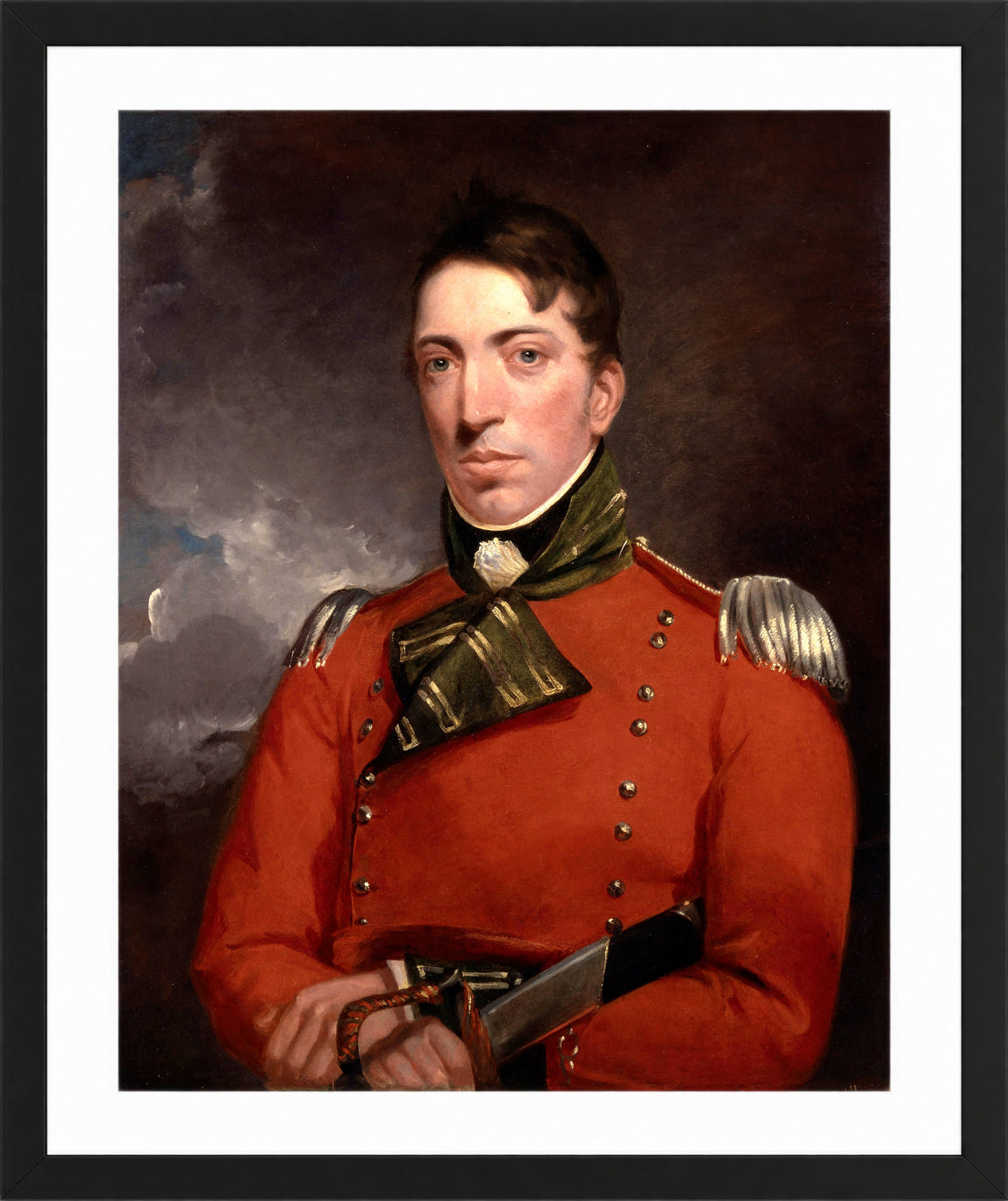 John Constable Print, Captain Richard Gubbins (1804-1805) in a black frame