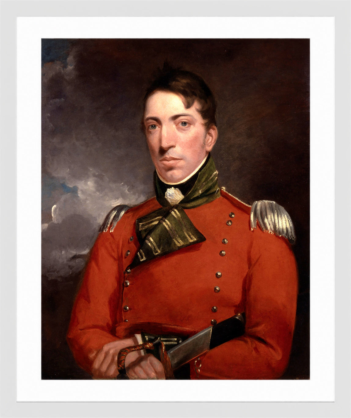 John Constable Print, Captain Richard Gubbins (1804-1805) in a white frame