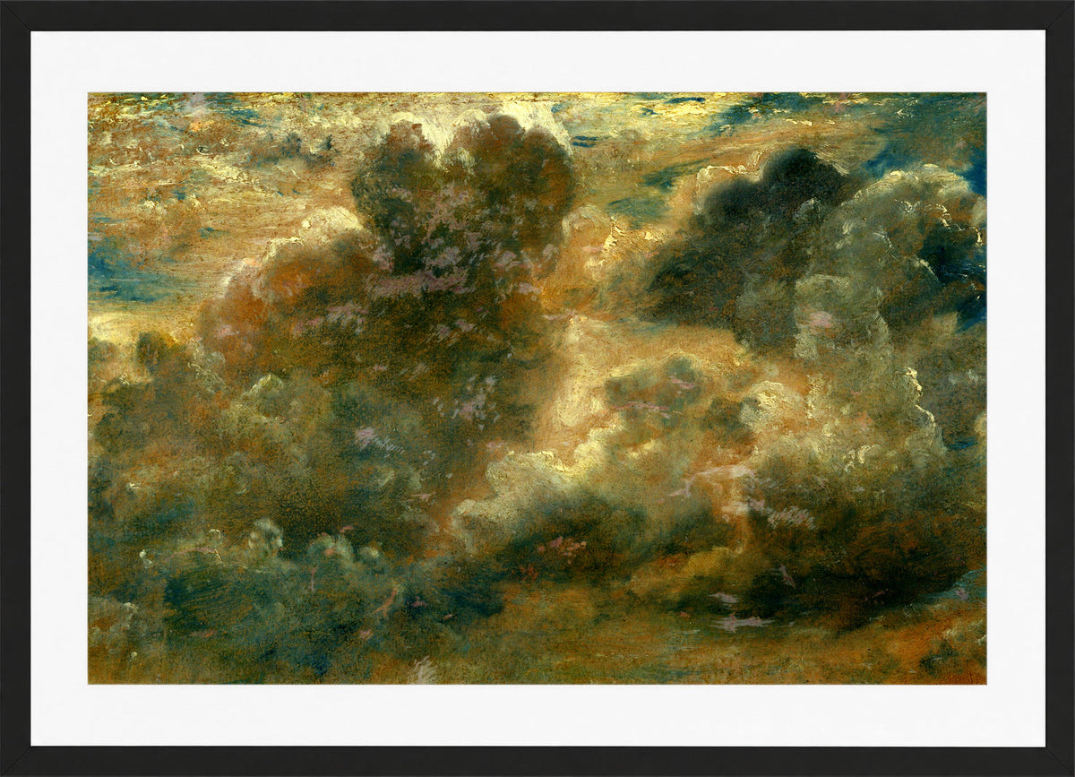 John Constable Print, Cloud Study (1822) in a black frame