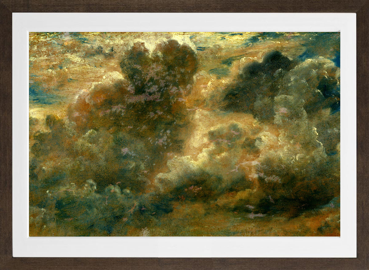 John Constable Print, Cloud Study (1822) in a brown frame
