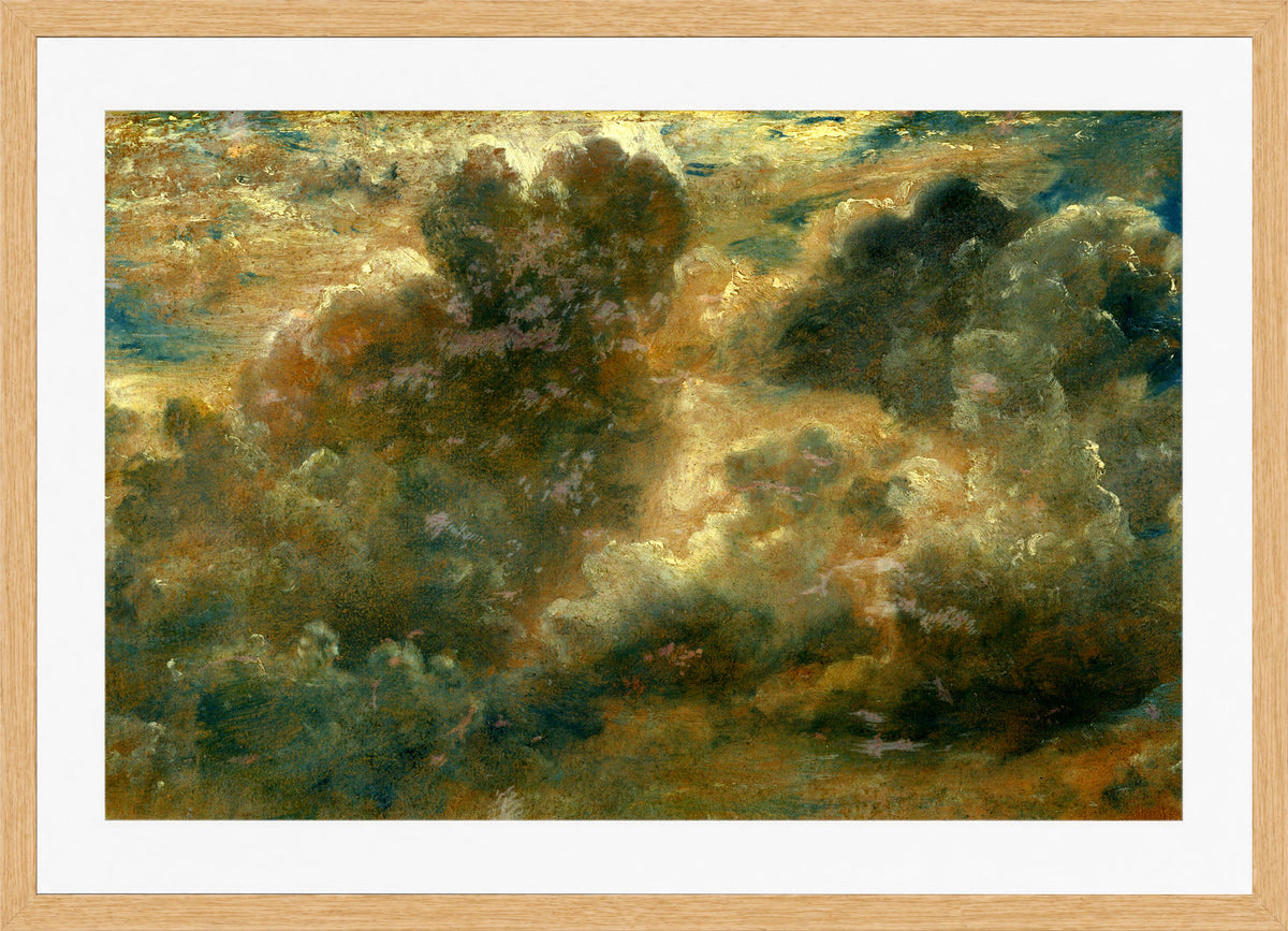 John Constable Print, Cloud Study (1822) in an oak frame