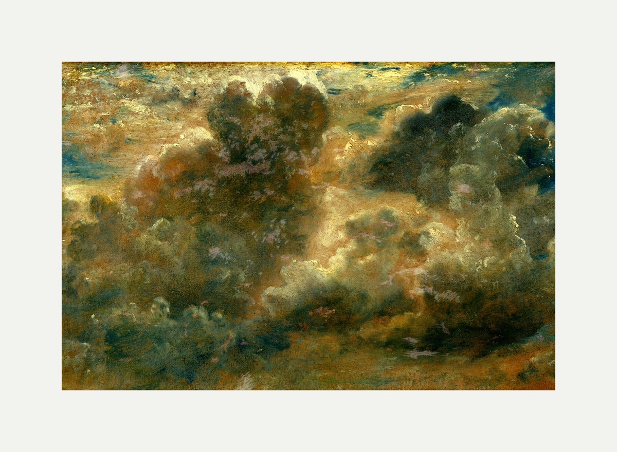 John Constable Print, Cloud Study (1822) with an off-white border for rolled canvas