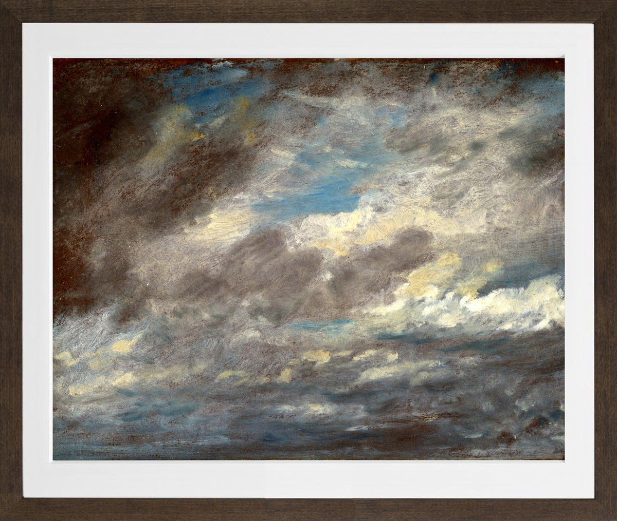 John Constable Print, Cloud Study (ca in a brown frame