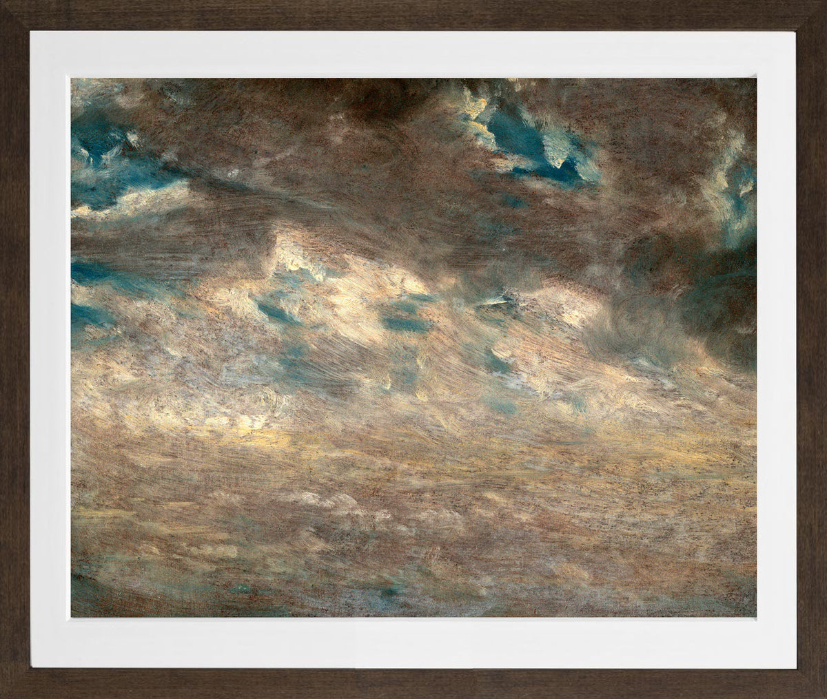 John Constable Print, Cloud Study (ca in a brown frame