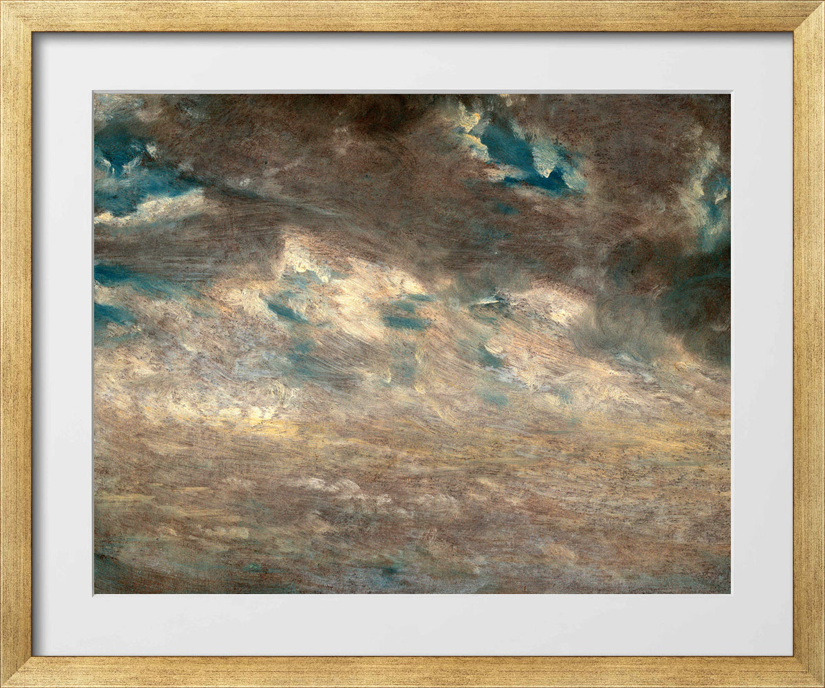John Constable Print, Cloud Study (ca in a gold frame