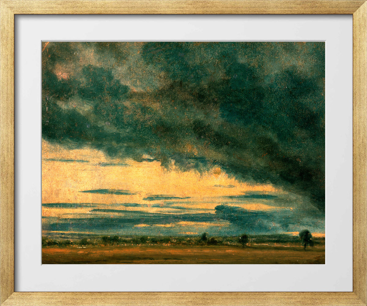John Constable Print, Cloud Study (ca in a gold frame
