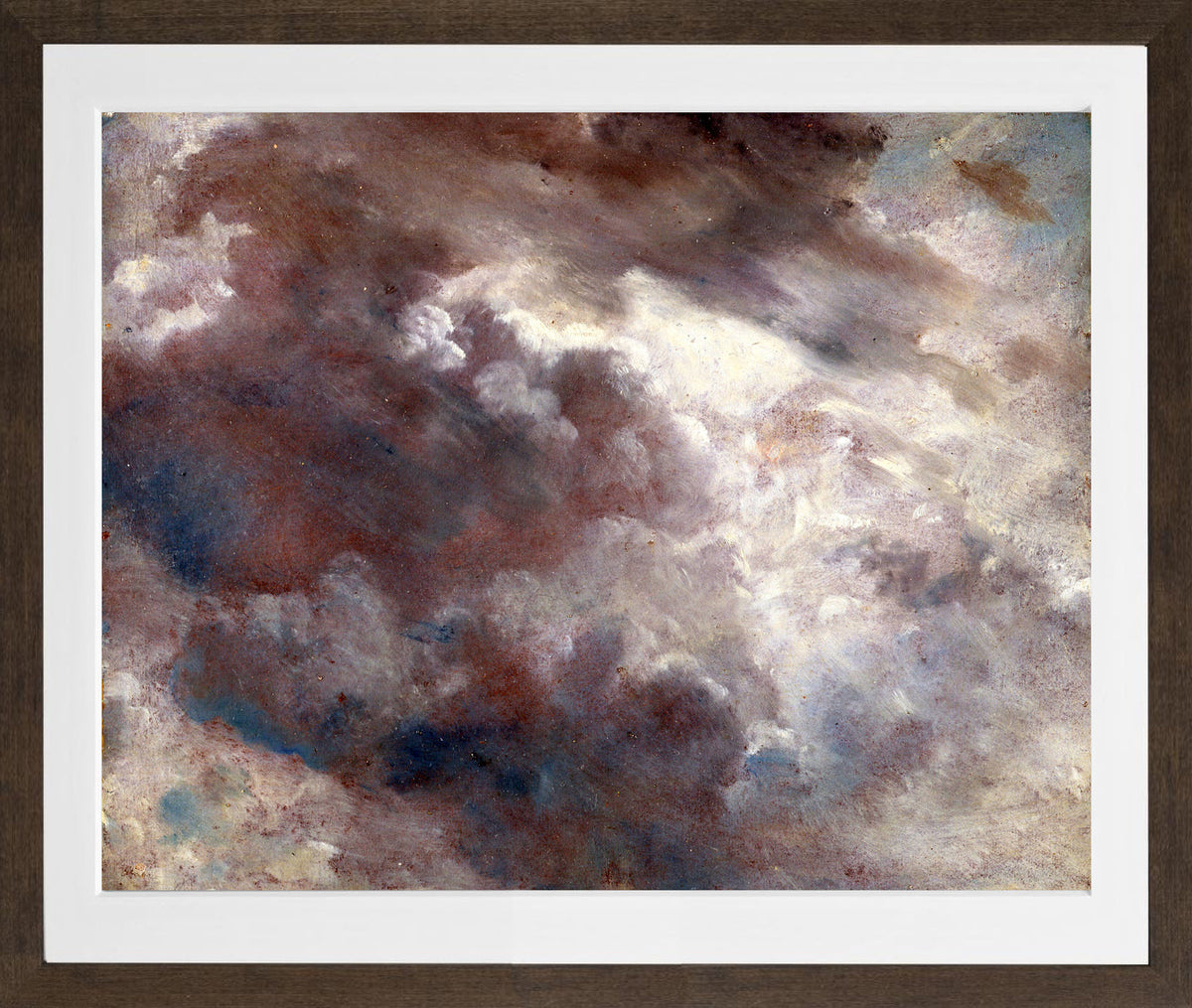 John Constable Print, Cloud Study (ca in a brown frame