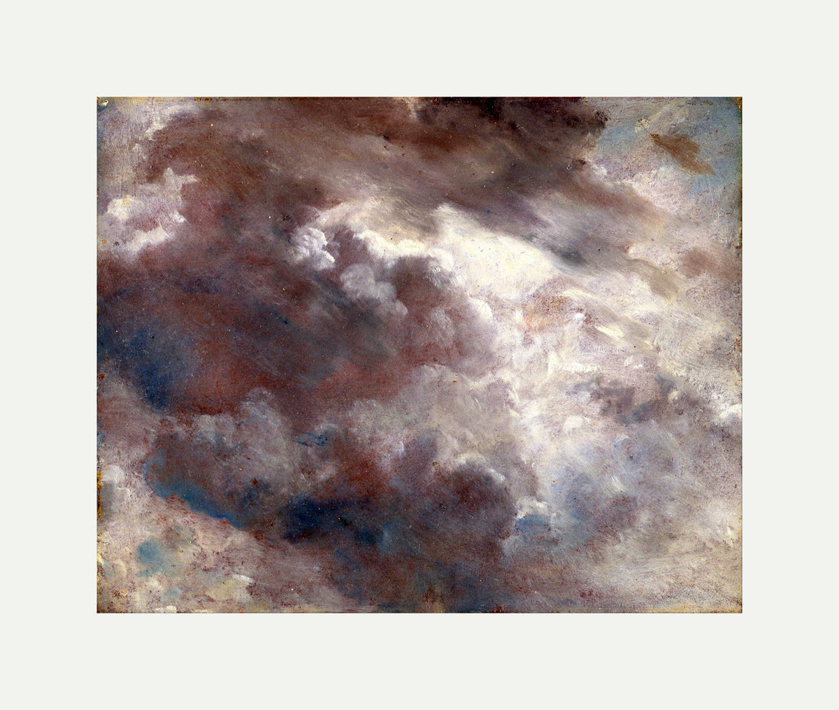 John Constable Print, Cloud Study (ca with an off-white border for rolled canvas
