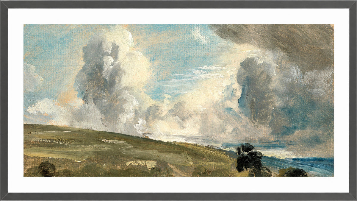 John Constable Print, Cloud Study, possibly over Harnham Ridge in a dark grey frame
