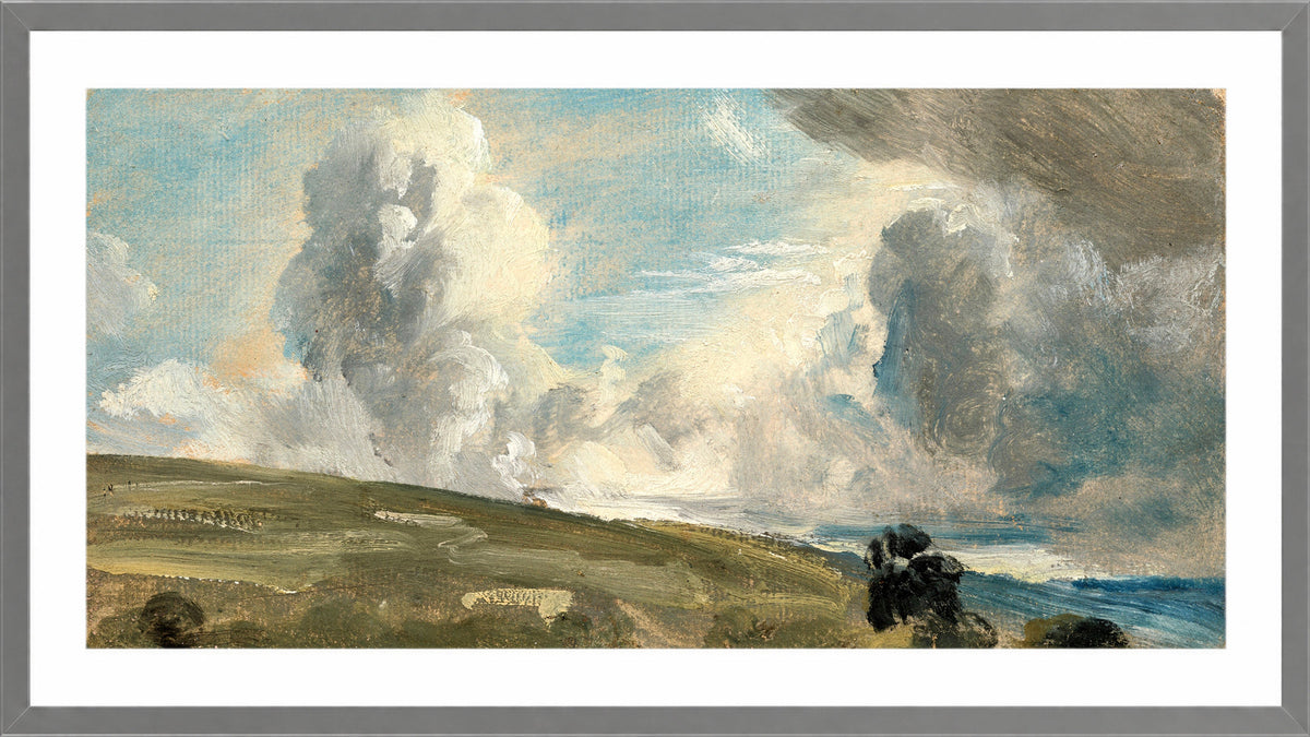 John Constable Print, Cloud Study, possibly over Harnham Ridge in a light grey frame