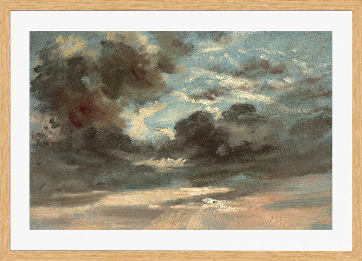 John Constable Print, Cloud Study – Stormy Sunset (1821-1822) in an oak frame