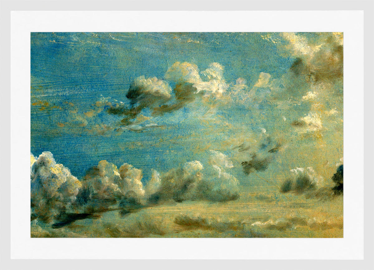 John Constable Print, Cloud Study in a white frame