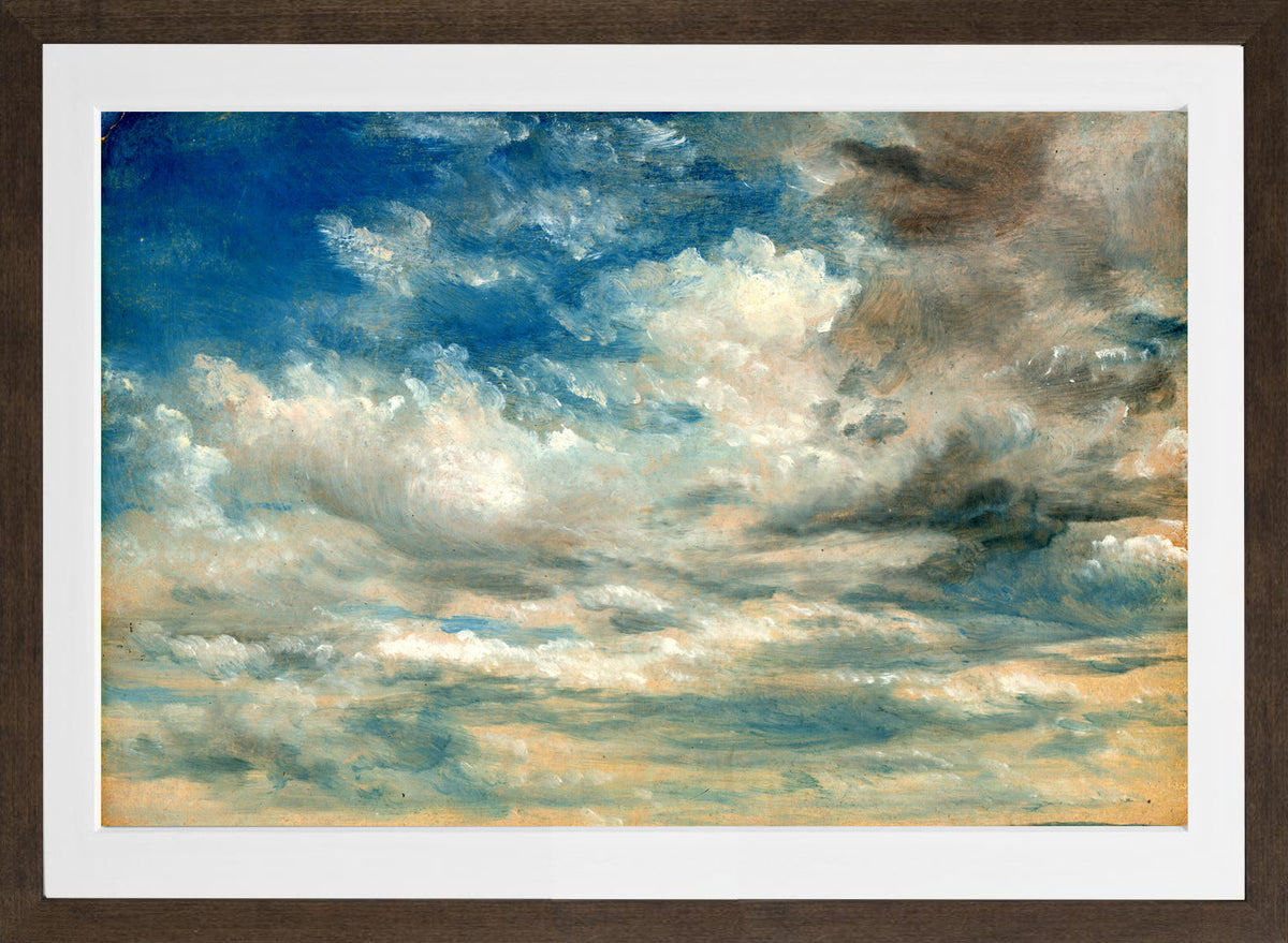 John Constable Print, Clouds in a brown frame