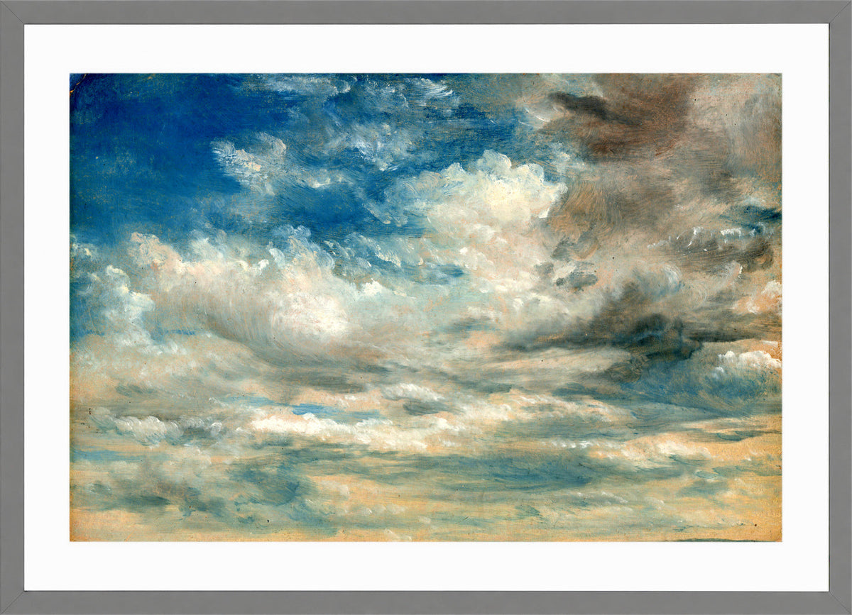 John Constable Print, Clouds in a light grey frame