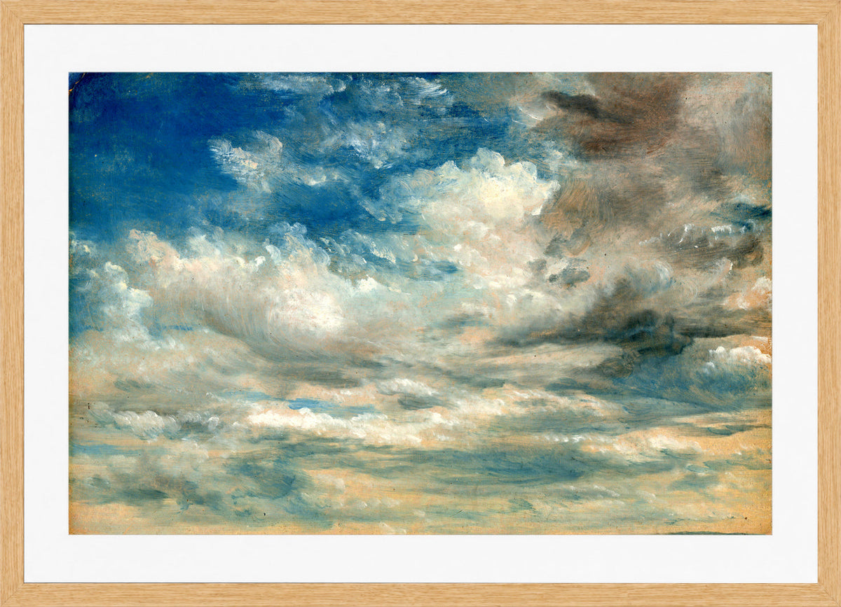 John Constable Print, Clouds in an oak frame