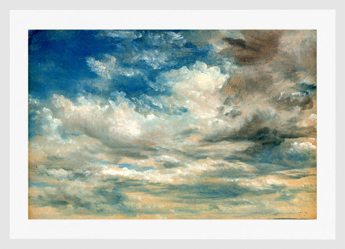 John Constable Print, Clouds in a white frame
