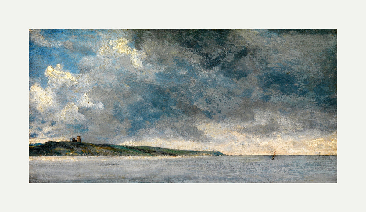John Constable Print, Coastal Scene with Cliffs (ca with an off-white border for rolled canvas