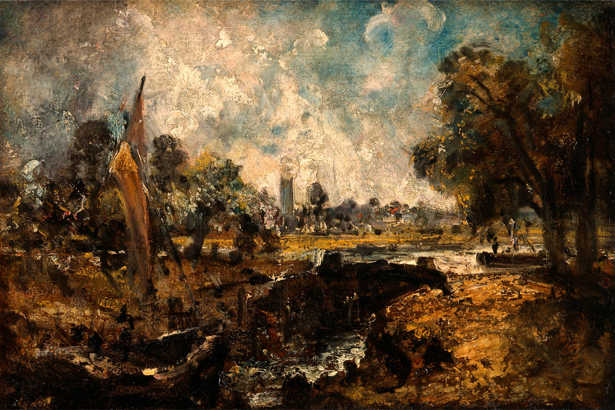 John Constable Print, Dedham Lock (1819 to 1820) as an unframed print