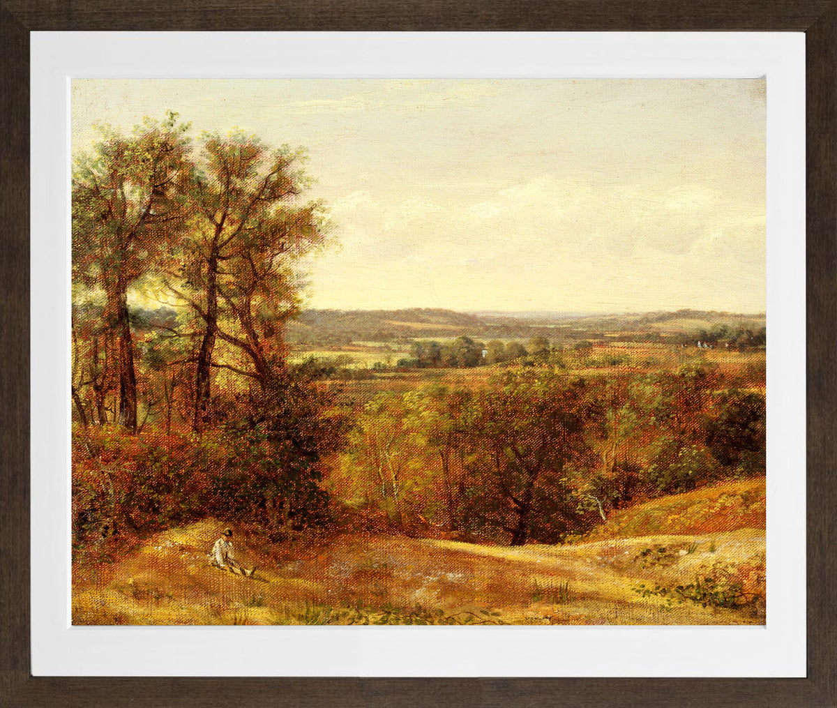 John Constable Print, Dedham Vale (1802) in a brown frame