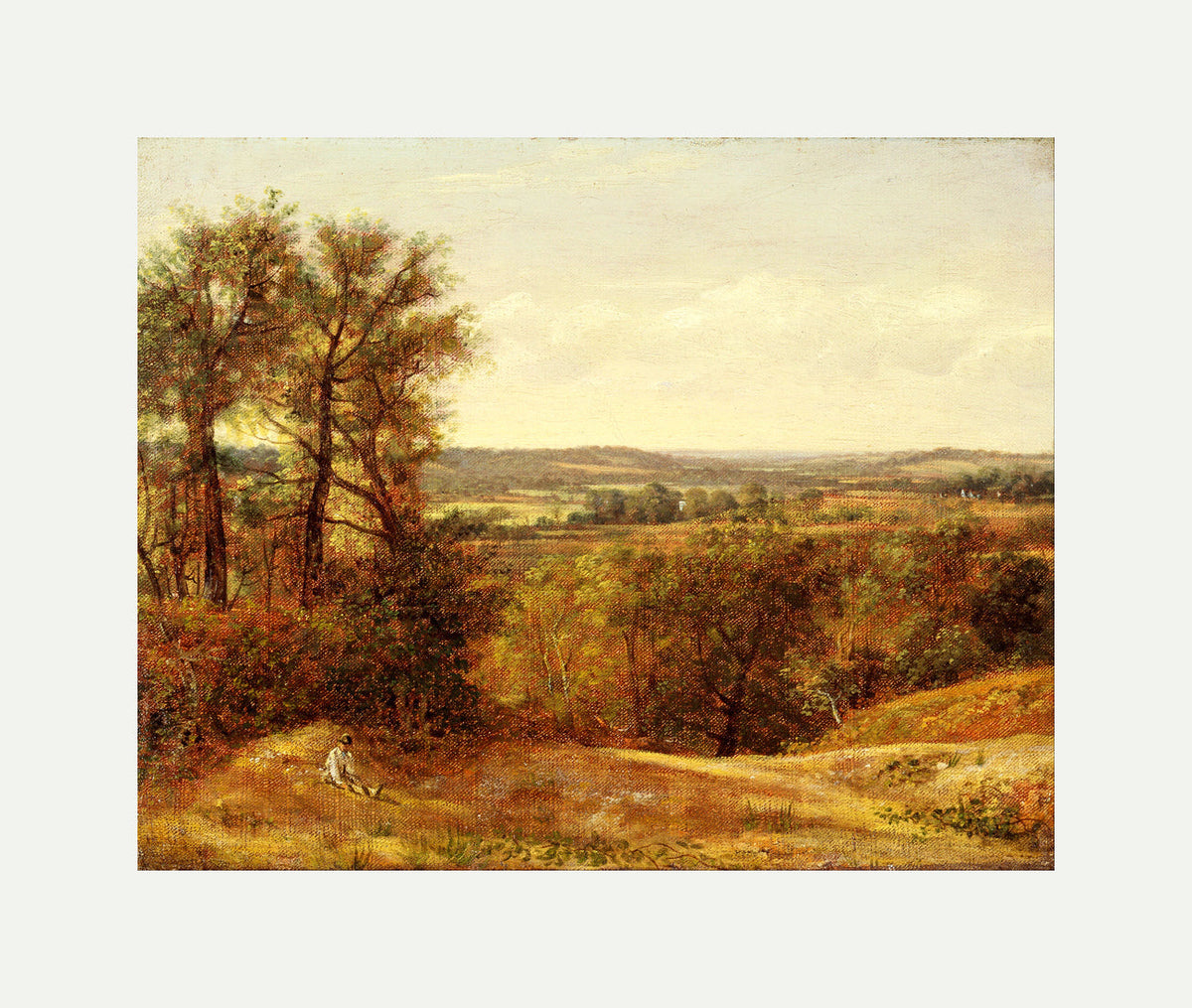 John Constable Print, Dedham Vale (1802) with an off-white border for rolled canvas