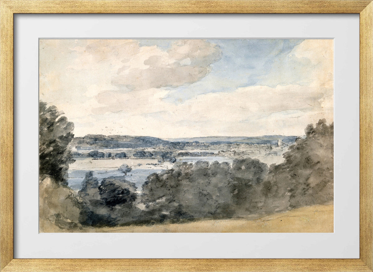 John Constable Print, Dedham Vale, Suffolk, from near East Bergholt (c in a gold frame