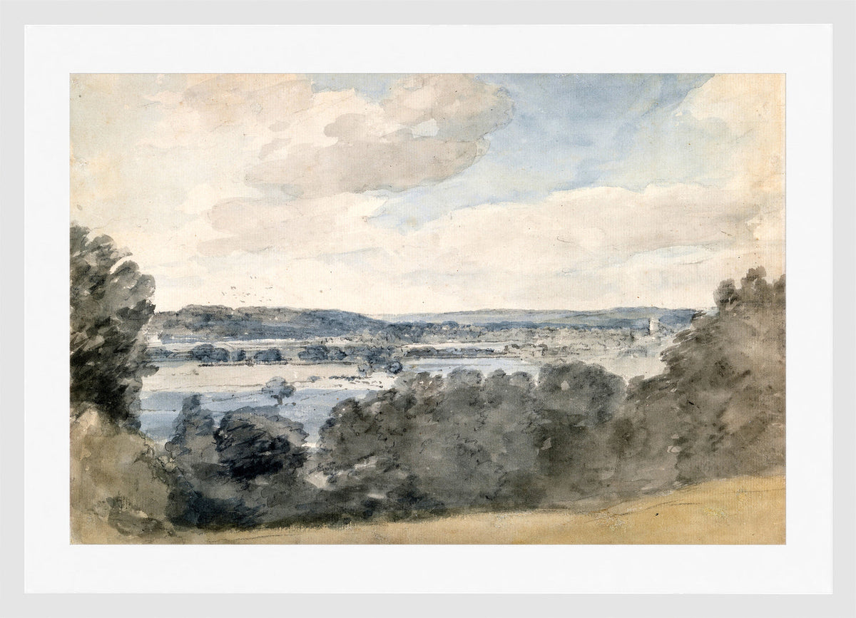 John Constable Print, Dedham Vale, Suffolk, from near East Bergholt (c in a white frame