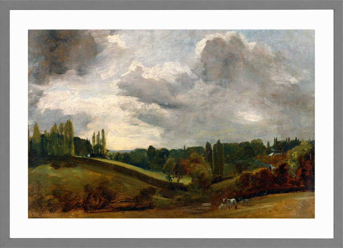 John Constable Print, East Bergholt (ca in a light grey frame